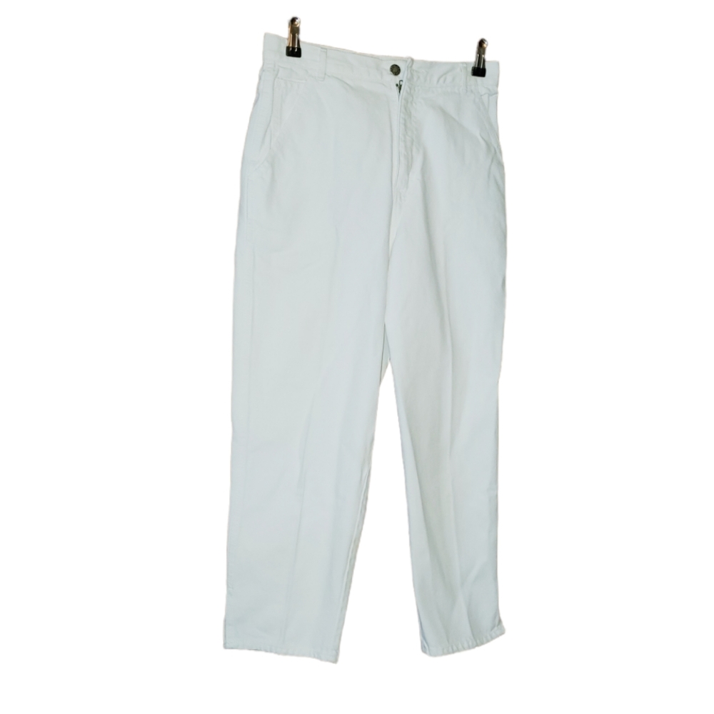 Calvin Klein White High Rise Tapered Jean